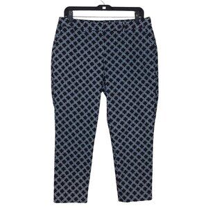 Worthington Pants Women’s 8 Black Modern Fit Cropped Geometric Print Capri Ankle